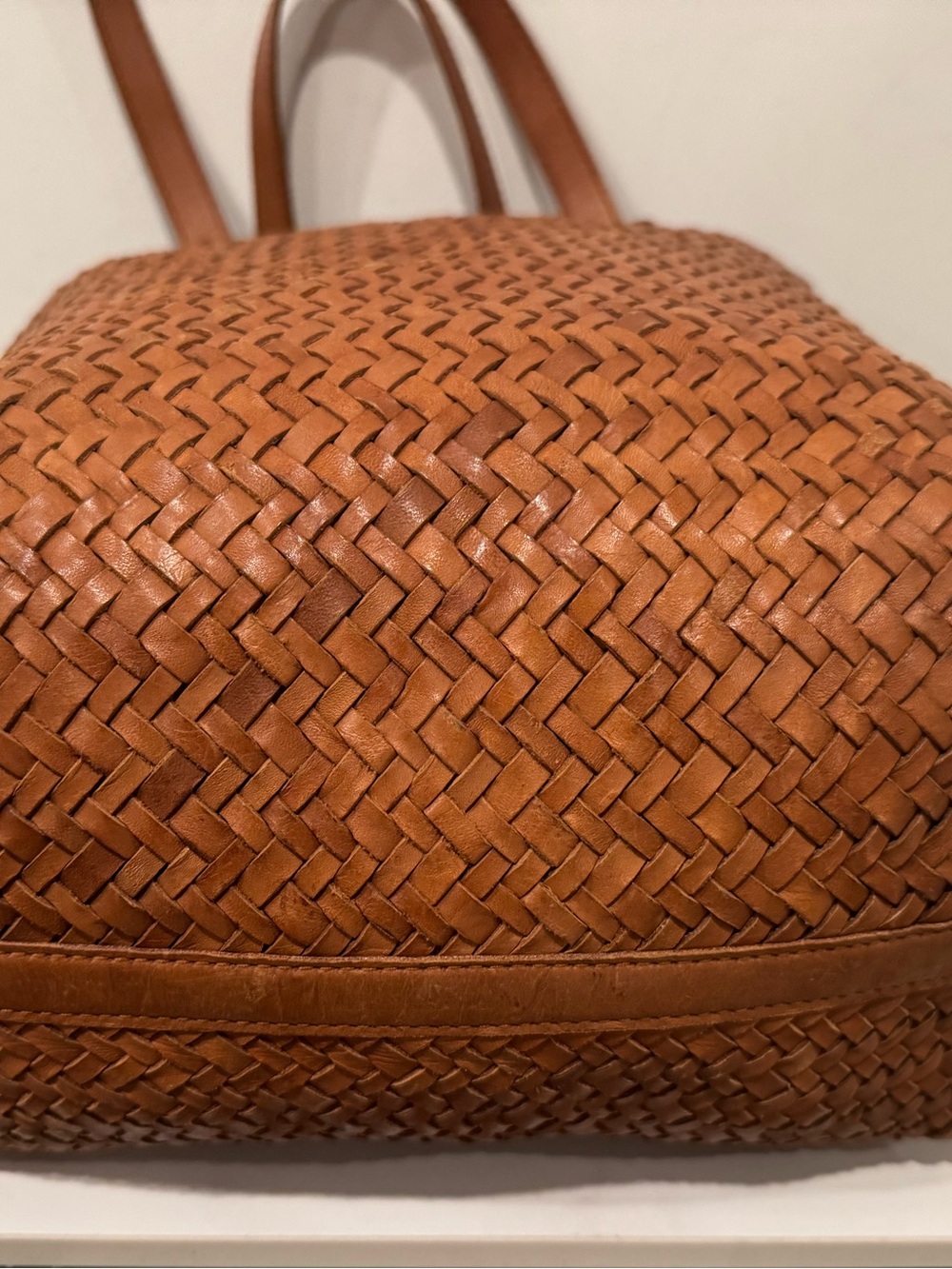 Leather Madewell Transport Tote Woven Leather Edition - Picture 7 of 11